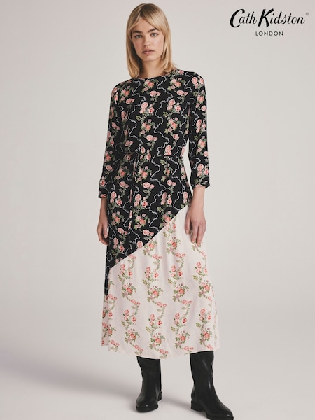 Cath Kidston Pink Roses Long Sleeves Dress (B52801) | £65