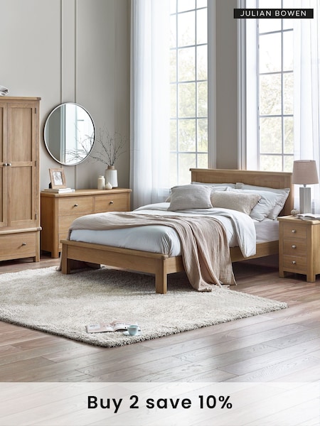 Julian Bowen Limed Oak Memphis Wooden Bed (B52809) | £630 - £660