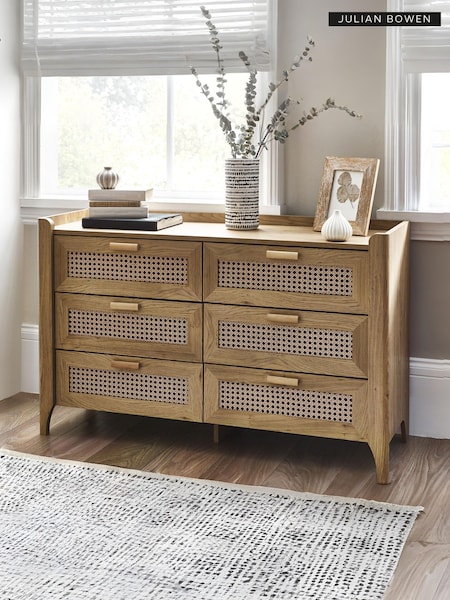 Julian Bowen Brown Sydney 6 Drawer Wide Chest (B52823) | £225