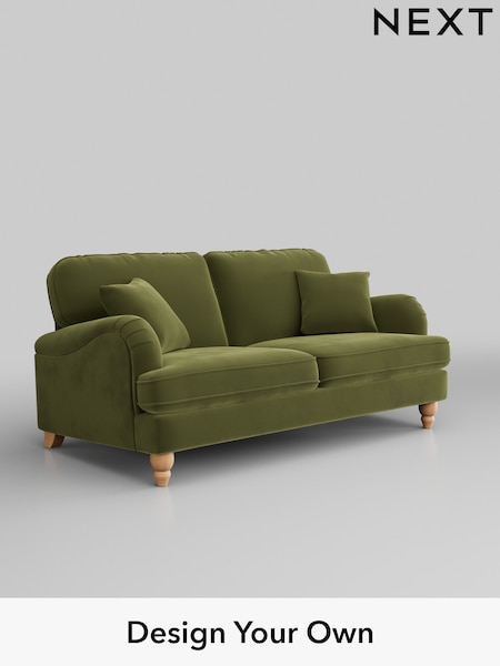 Plush Velvet Easy Clean/Mid Olive Green Lilly Ii (B52887) | £950