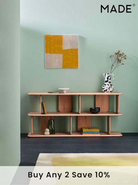 MADE.COM White Wash Oak Nyla Low Shelving Unit (B53095) | £629