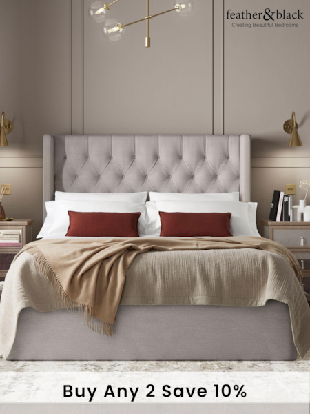 Feather & Black Natural Ives Upholstered End Lift Ottoman Storage Bed (B53184) | £1,000 - £1,400
