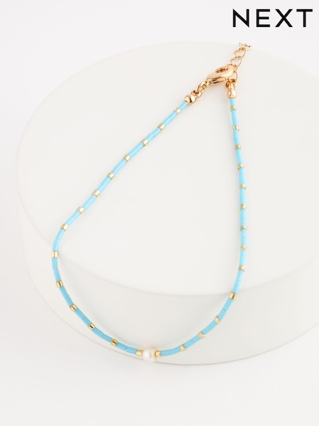 Blue Beaded Anklet (B53530) | £8.50