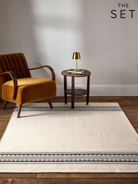 The Set Stripe Cotton Printed Flatweave Rug