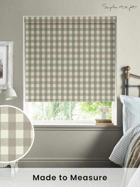 Sophie Allport Natural Stone Gingham Made to Measure Roller Blinds (B53747) | £58