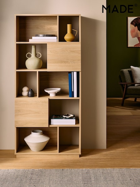 MADE.COM Oak Effect Blaze Narrow Shelving Unit (B53788) | £279