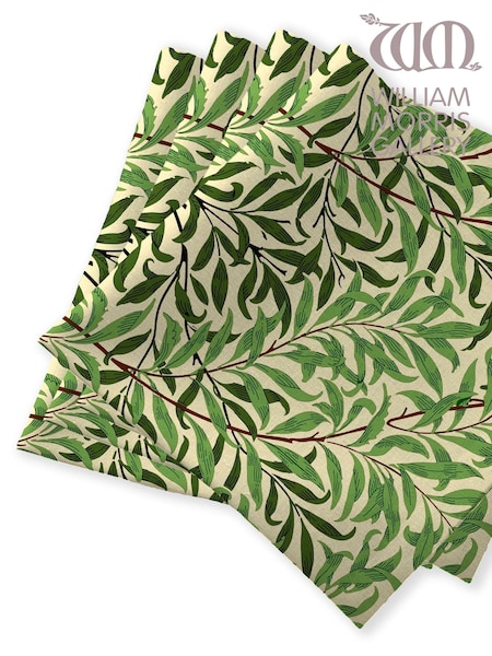 William Morris Gallery Green Willow Boughs Pack of 4 100% Cotton Napkins (B53848) | £20