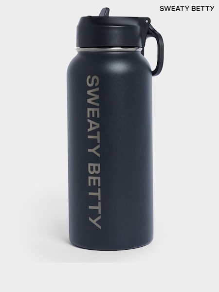 Sweaty Betty Black Keep It Chill Straw Water 950ml Bottle (B54198) | £30