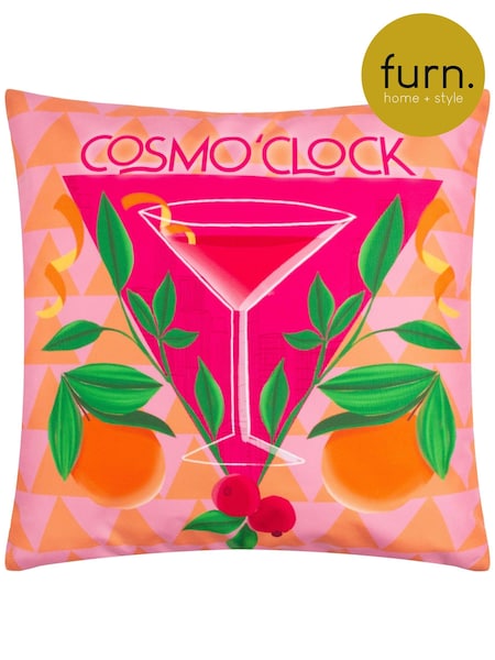 Furn Pink Cosmo O' Clock Abstract Outdoor Cushion (B54255) | £15
