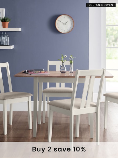 Julian Bowen Ivory Natural Rufford Two-Tone Dining Table (B54447) | £225