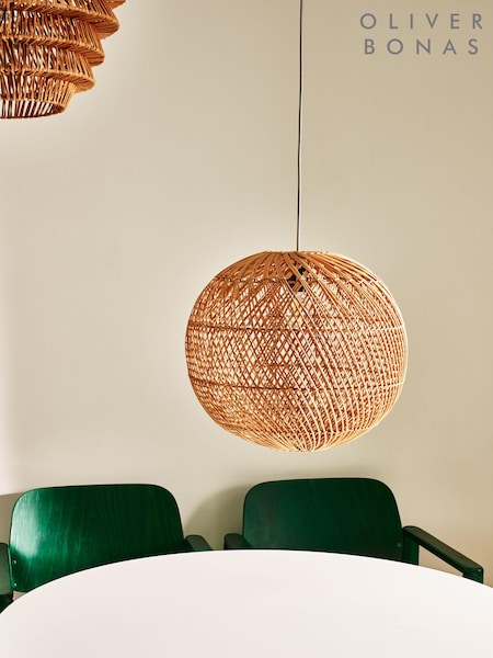 Oliver Bonas Natural Monde Rattan Woven Lamp Shade (B54482) | £45