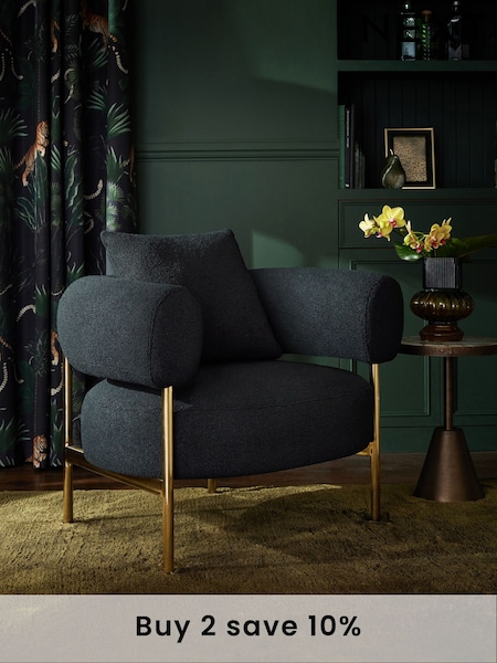 Soft Cosy Boucle Black Aleia Accent Chair (B54519) | £275