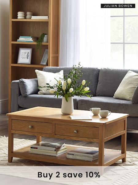 Julian Bowen Brown Mallory Coffee Table 2 Drawers (B54692) | £370