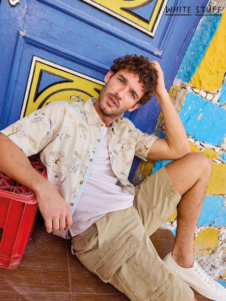 White Stuff Natural Halsall 100% Cotton Cargo Shorts (B54833) | £50