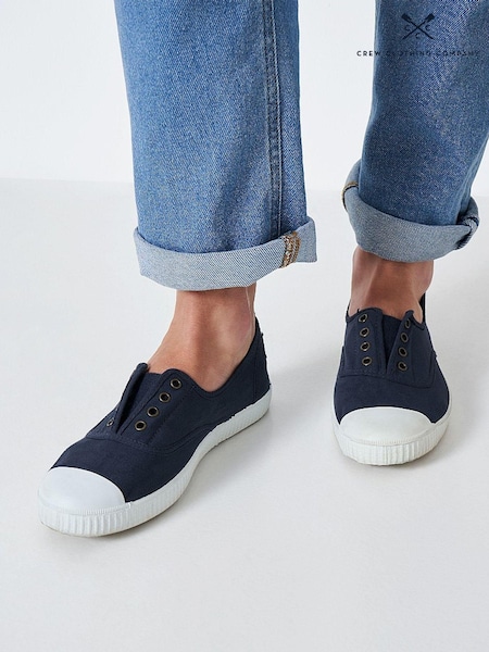 Crew Clothing Blue Victoria Laceless Trainers (B55006) | £39