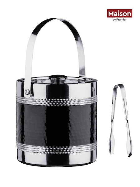Maison by Premier Black Ice Bucket With Tongs (B55402) | £50