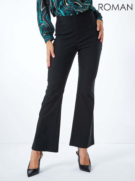 Roman Black Full Length Boot Cut Stretch Trousers (B55421) | £32