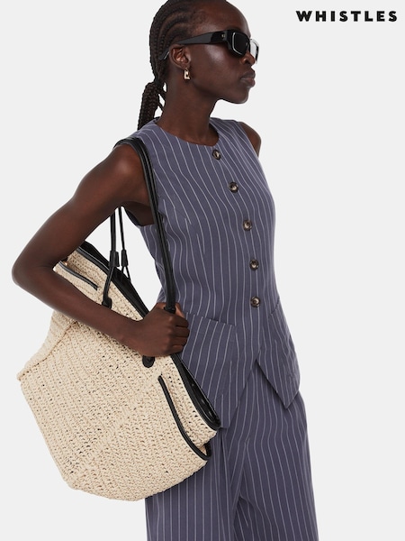 Whistles Blue Lottie Pinstripe Waistcoat (B55691) | £99