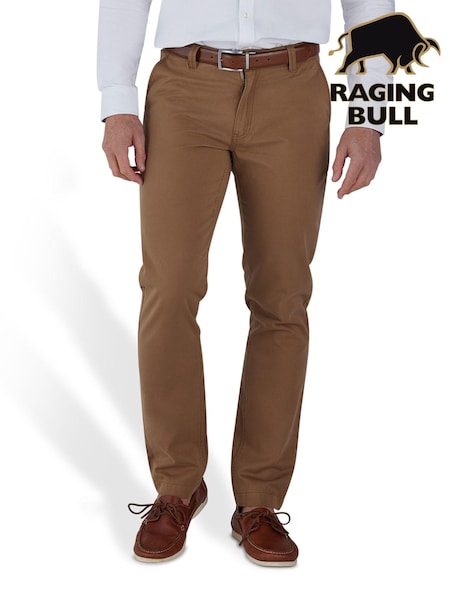 Raging Bull Tapered Chino Brown Trousers (B55758) | £69