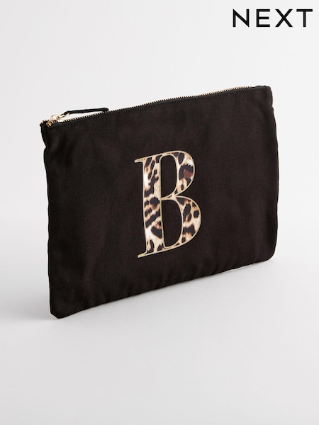 Leopard Print Initial Pouch (B55986) | £8