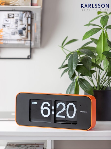 Karlsson Orange Wide Flip Wall Clock (B56054) | £229