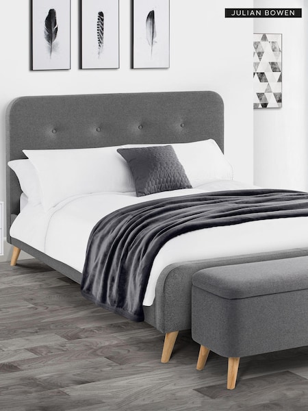 Julian Bowen Grey Astrid Curved Retro Buttoned Upholstered Bed (B56152) | £305 - £325