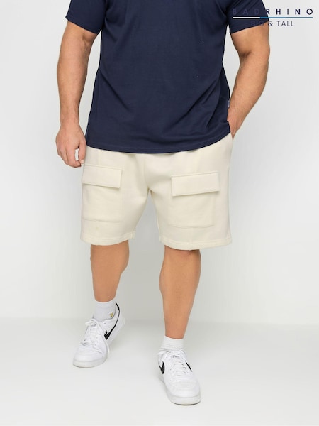 BadRhino Big & Tall Natural 100% Cotton Jersey Cargo Shorts (B56365) | £24