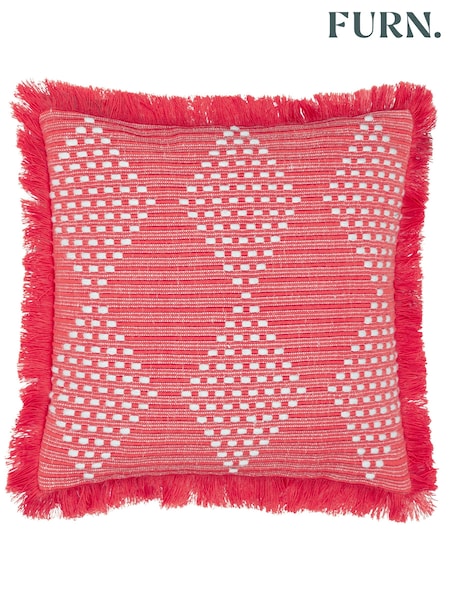 Furn Pink Kadie Woven Indoor/Outdoor Cushion (B56452) | £19
