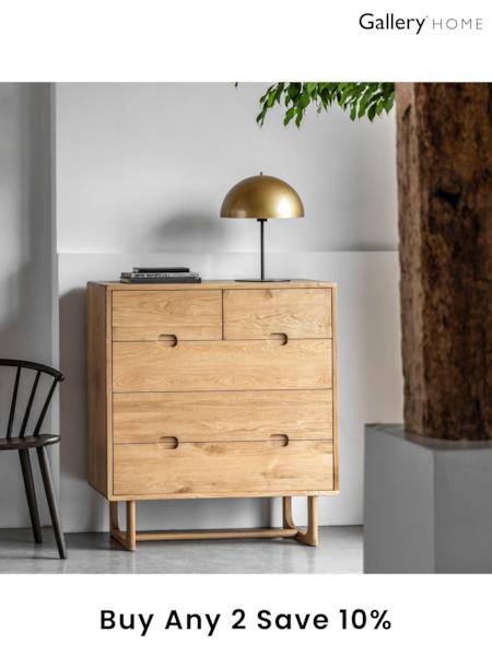 Gallery Home Natural Neston 5 Drawer Chest (B56524) | £943
