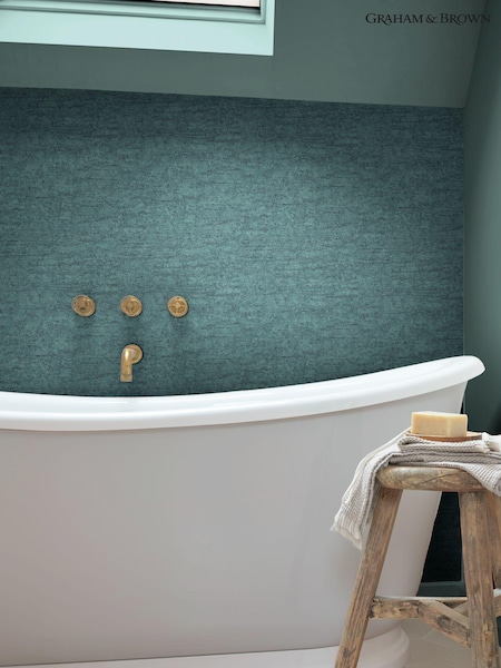 Graham & Brown Teal Vincenzo 10M Wallpaper (B56584) | £85