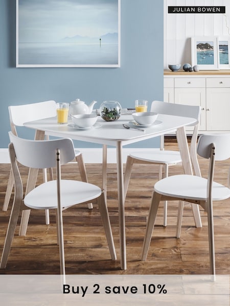 Julian Bowen White Limed Oak Casa Square Dining Table (B56693) | £155