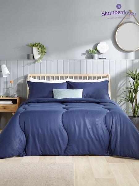 Slumberdown Navy Coverless Comfort Herringbone Duvet (B56774) | £30 - £40