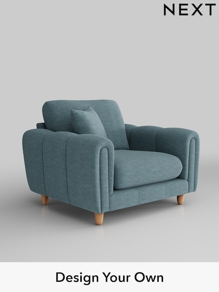 Fine Chenille Easy Clean/Mid Blue Odella (B56809) | £975