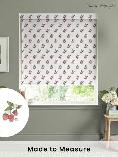 Sophie Allport White Strawberries Made to Measure Roller Blinds (B56847) | £58