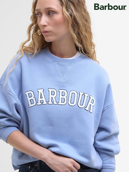 Barbour® Blue Silverdale Varsity Logo Sweatshirt (B56867) | £70