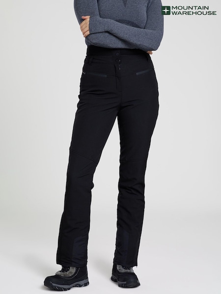 Mountain Warehouse Black Womens Avalanche High-Waisted Slim Fit Snow Ski Trousers (B56874) | £112