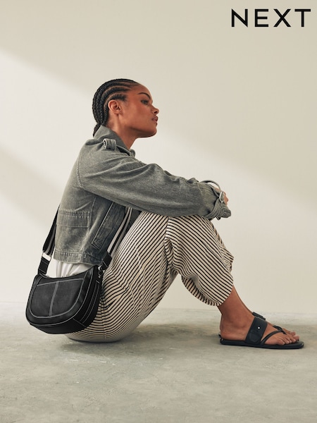 Black Cross-Body Saddle Bag (B56993) | £30