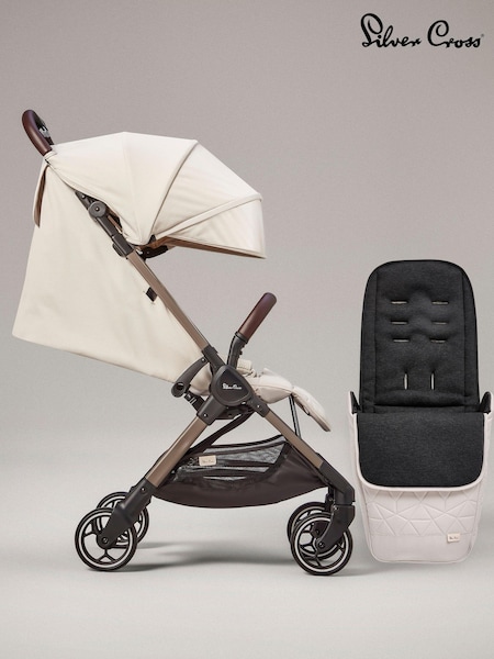 Silver Cross Almond Clic Compact Pushchair and Footmuff Bundle (B57124) | £340