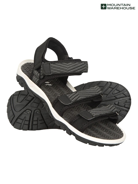 Mountain Warehouse Black Kids 3-Strap Sandals (B57358) | £27