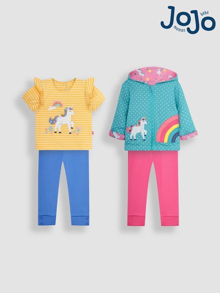 JoJo Maman Bébé Pink 4-Piece Unicorn Favourites Pack (B57673) | £45