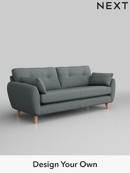 Tweedy Blend Easy Clean/Mid Slate Teal Green Wilson Buttoned Back (B57940) | £1,050