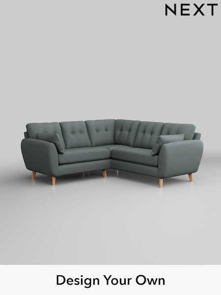 Tweedy Blend Easy Clean/Mid Slate Teal Green Wilson Buttoned Back (B57940) | £1,525