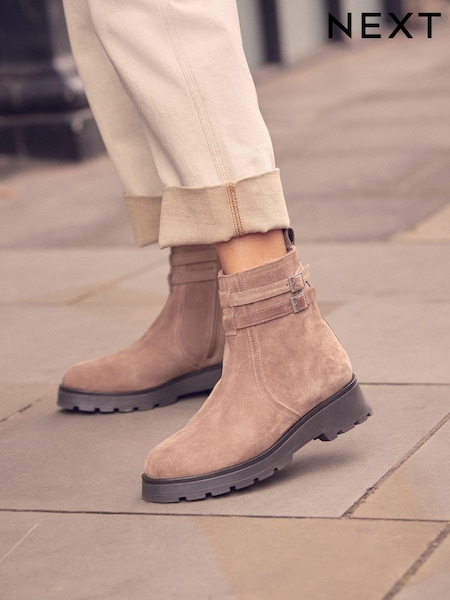 Neutral Forever Comfort® Chelsea Buckle Leather Ankle Boots (B57957) | £65