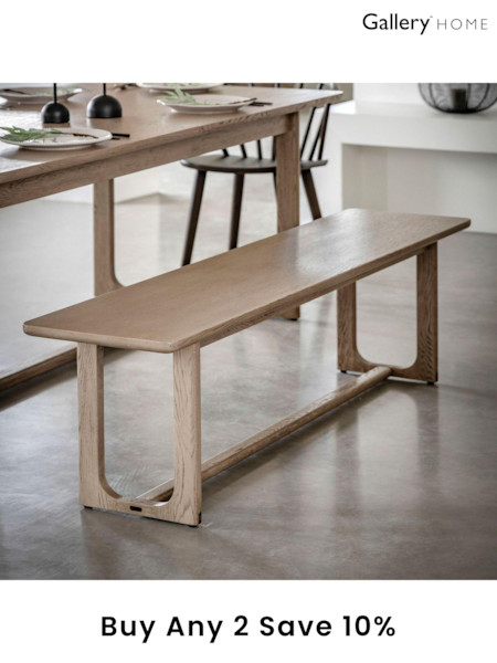 Gallery Home Brown Neston Dining Bench (B57980) | £291