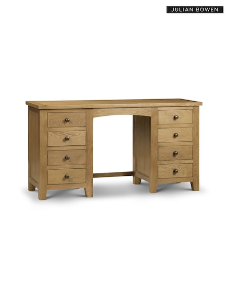 Julian Bowen Brown Marlborough Twin Pedestal Dressing Table (B58014) | £545