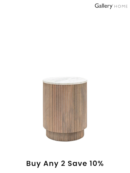 Gallery Home Grey Kenitra Marble Side Table (B58016) | £291
