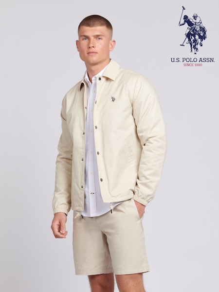 U.S. Polo Assn. Brown Modern Mens 100% Cotton Coach Jacket (B58174) | £100