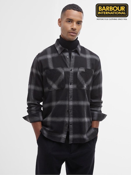 Barbour® International Fenton Check Oxford Black 100% Cotton Shirt (B58516) | £80