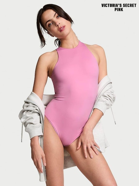 Victoria's Secret PINK Moonstone Pink Soft Stretch Tank Bodysuit (B58653) | £25