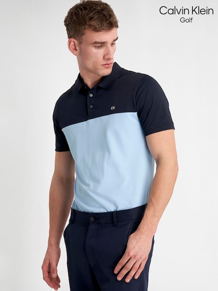 Calvin Klein Golf Blue Colour Block Polo Shirt (B58810) | £40